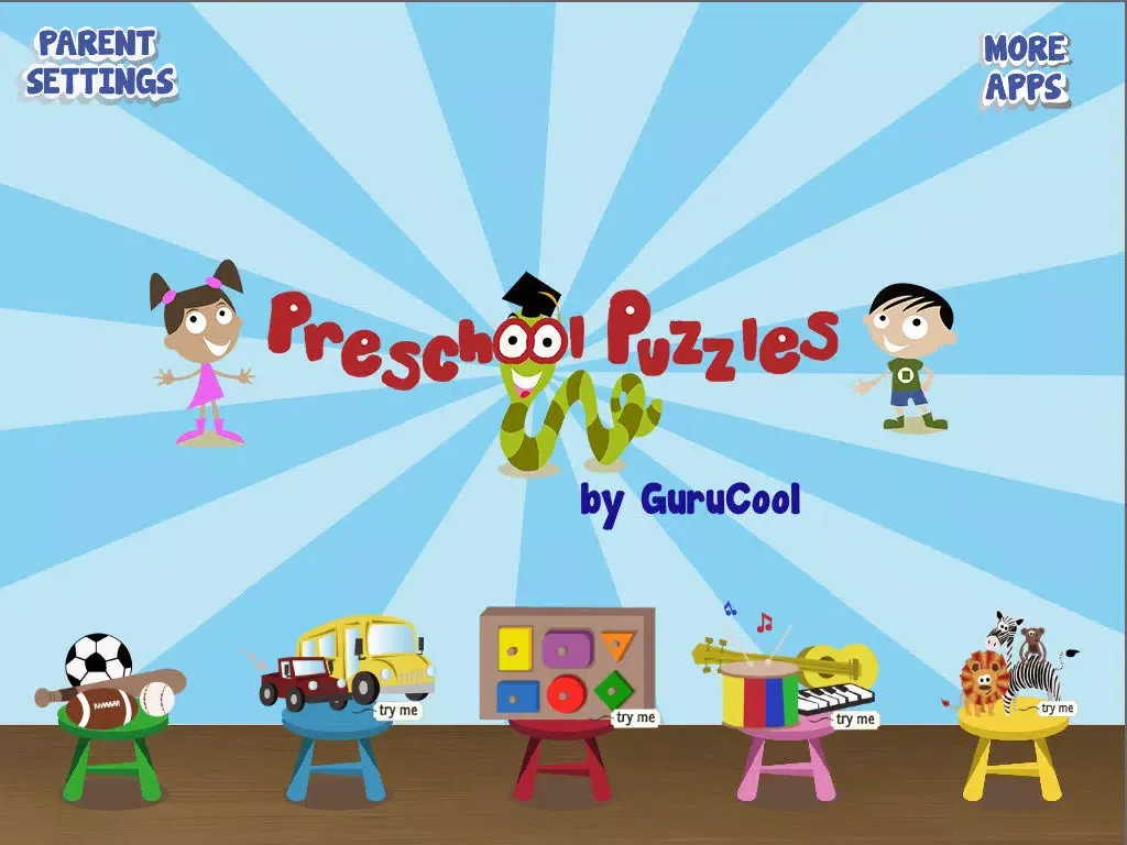 Zrzuty ekranu Preschool Puzzles ( Educational learning games for preschool , toddlers and kindergarten kids to learn music instruments, animals, vehicles, shapes and sports ) iPad 