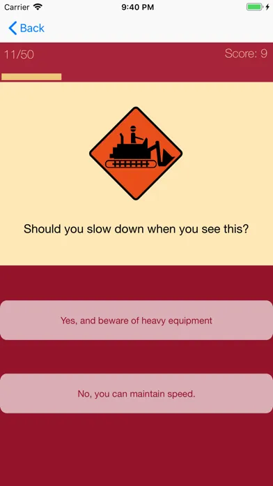 Tangkapan layar Singapore Driving Quiz App