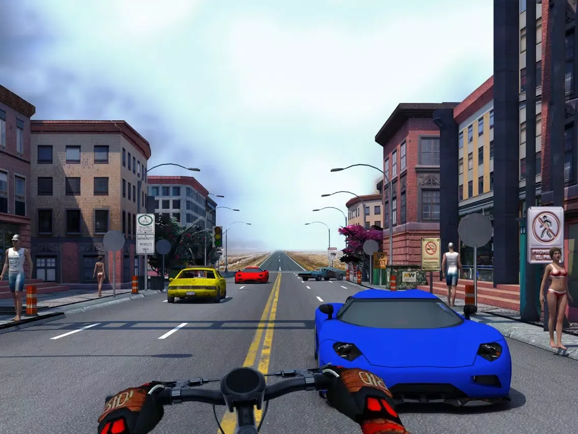 Capturas de tela do Bicycle Stunt Rider - Endless Traffic Racer iPad 