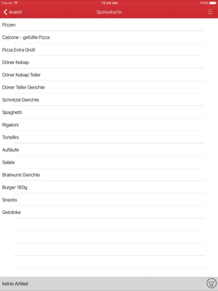 Avanti Pizza Delbrück iPad 应用截图