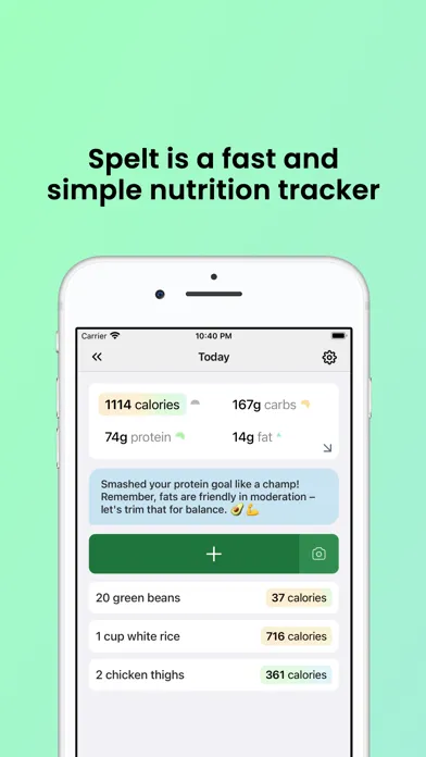 Capturas de pantalla de Spelt - simple calorie counter