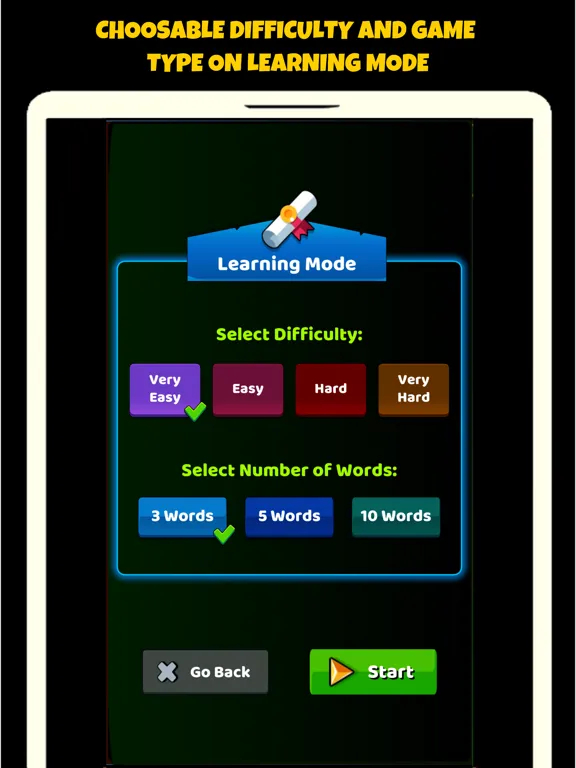 Capturas de pantalla de Spanish Vocabulary Game iPad 