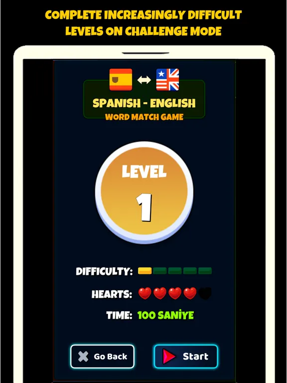 Capturas de pantalla de Spanish Vocabulary Game iPad 