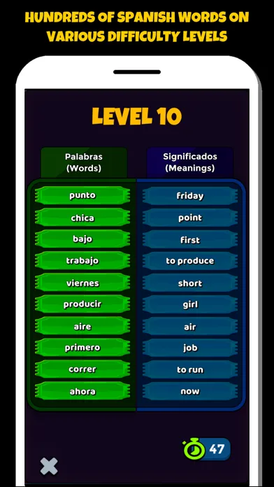 Capturas de pantalla de Spanish Vocabulary Game