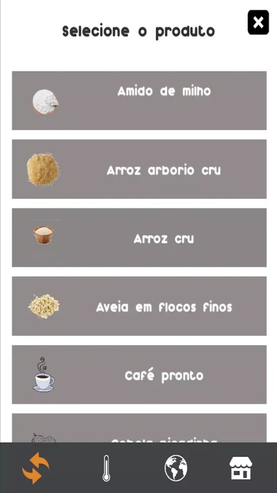 Ảnh chụp màn hình của Conversor Culinário