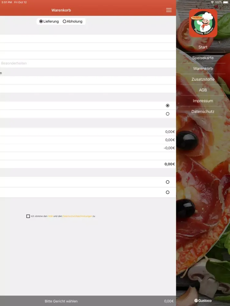Pizzeria Palermo Bochum iPad  Screenshots