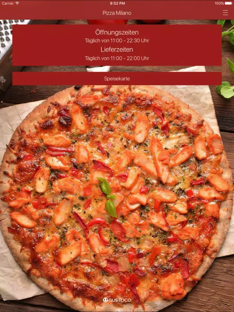 Pizza Milano Oerlinghausen iPad 應用截圖