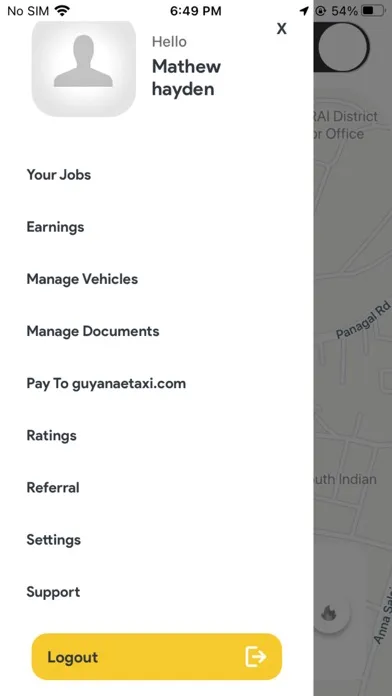 Capturas de tela do Guyana E Taxi Driver