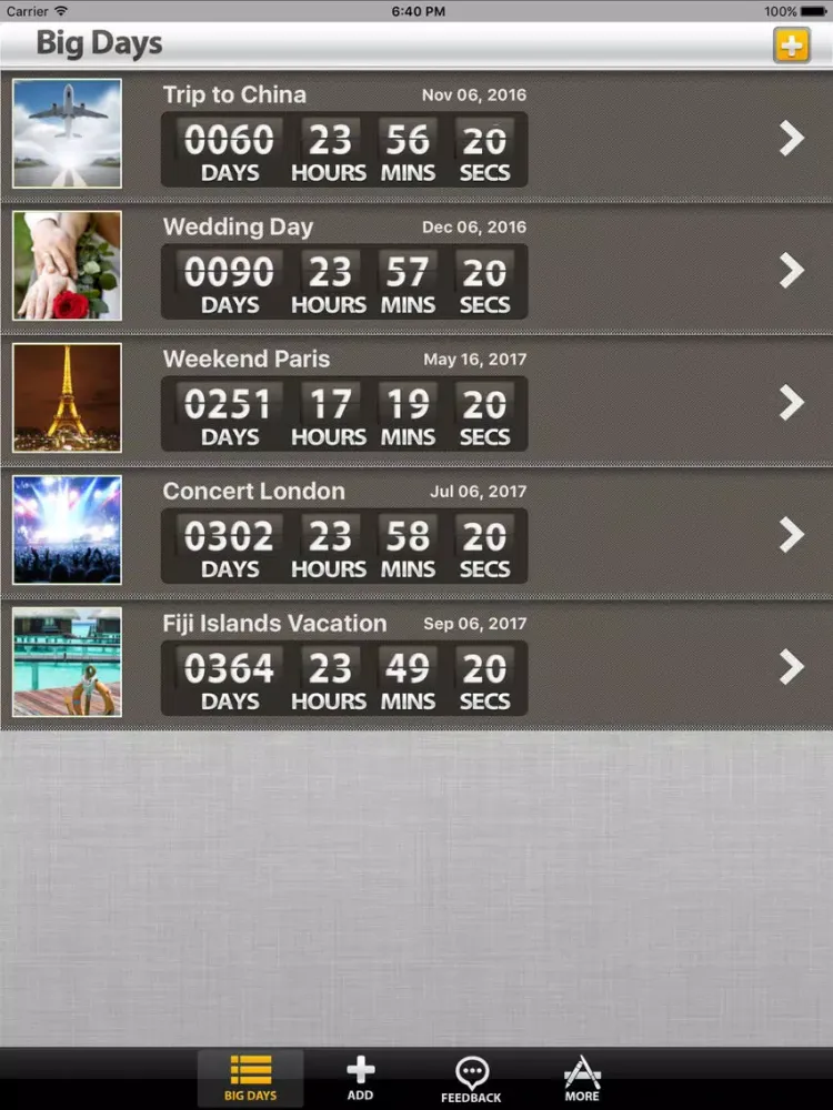 Ảnh chụp màn hình của Big Day of Our Lives Countdown iPad 