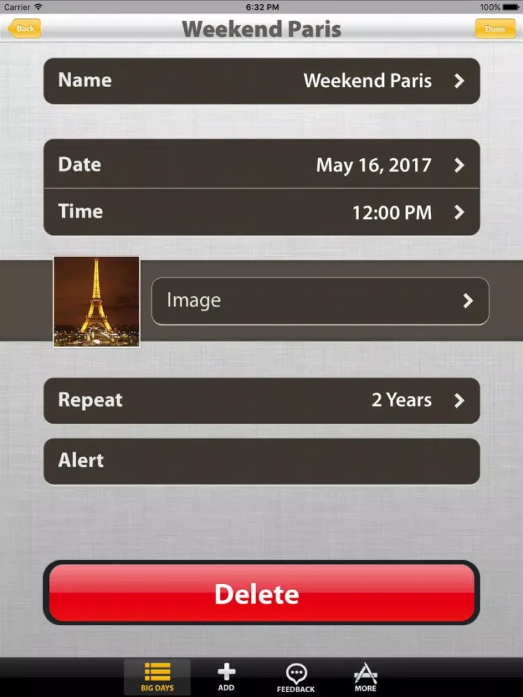Ảnh chụp màn hình của Big Day of Our Lives Countdown iPad 
