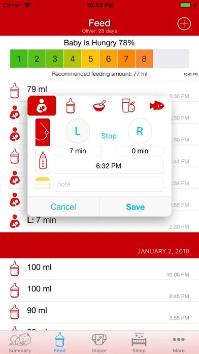 Capturas de pantalla de Newborn Baby tracker: baby Log