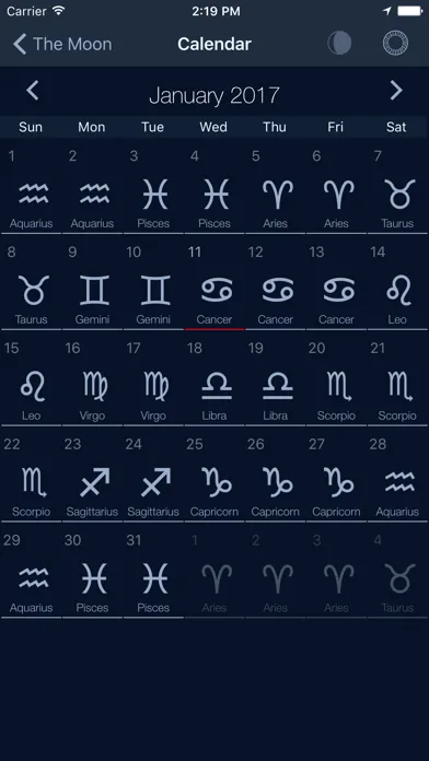 Tangkapan layar The Moon: Calendar Moon Phases