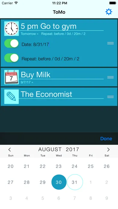 ToMo - To-Do list Tasks and Reminders Screenshots