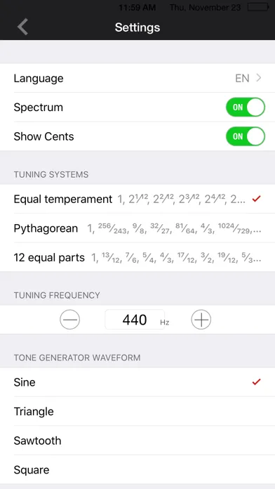 Capturas de tela do iTuner - Chromatic Tuner
