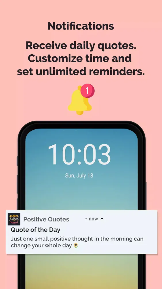 Tangkapan layar Daily Positivite Quotes App