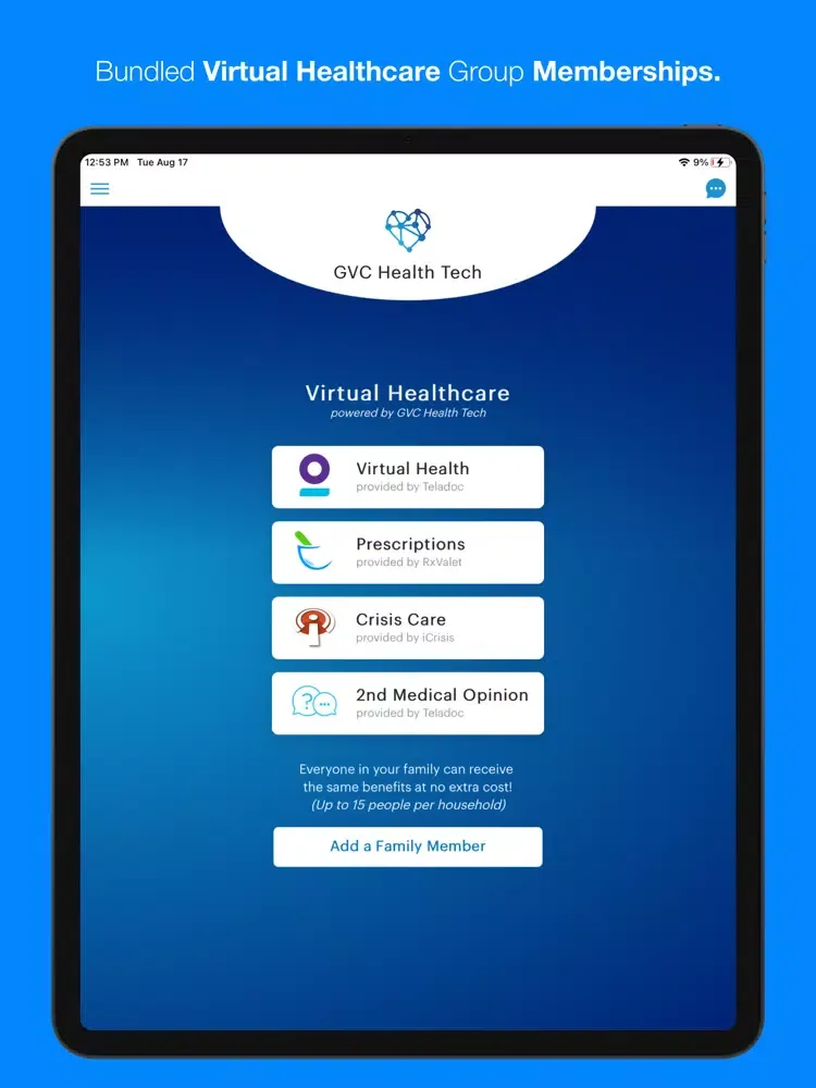 Capturas de pantalla de GVC Health Tech iPad 