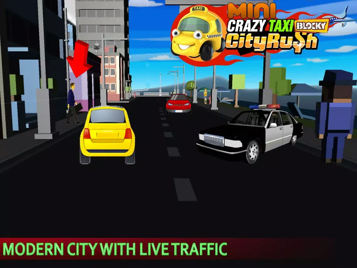 Screenshot di Mini Crazy Taxi Driver - Blocky Pixel City Rush iPad 