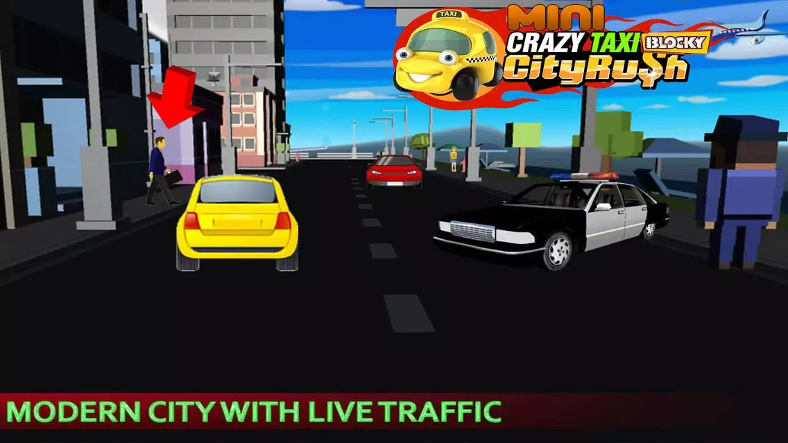 Screenshot di Mini Crazy Taxi Driver - Blocky Pixel City Rush