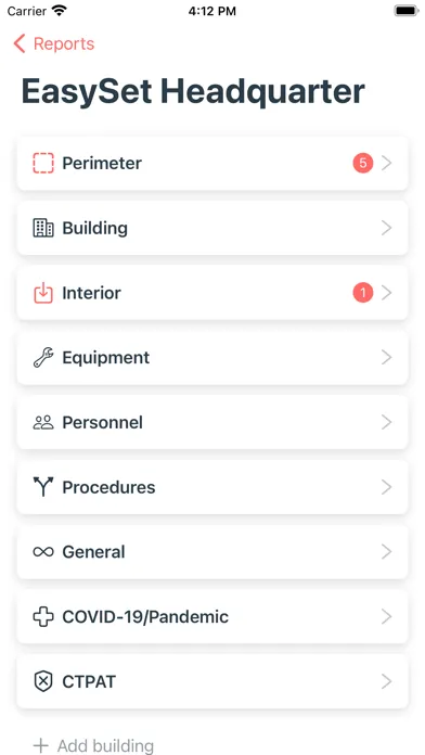 Captures d'écran de EasySet - Security Templates