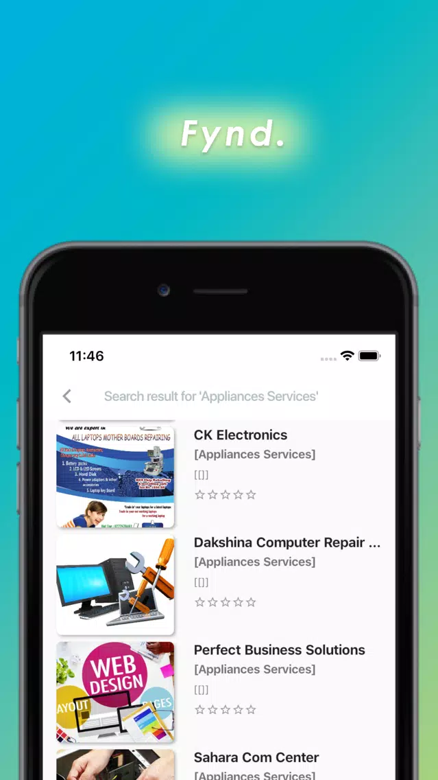 Screenshot di fynd.lk