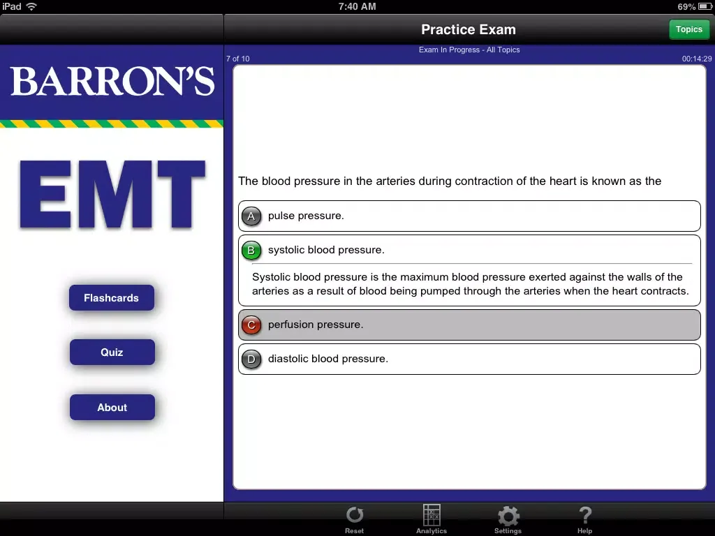 Zrzuty ekranu Barron’s EMT Exam Review Practice Questions and Flash Cards iPad 