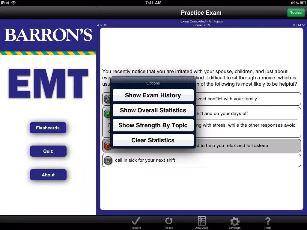 Zrzuty ekranu Barron’s EMT Exam Review Practice Questions and Flash Cards iPad 