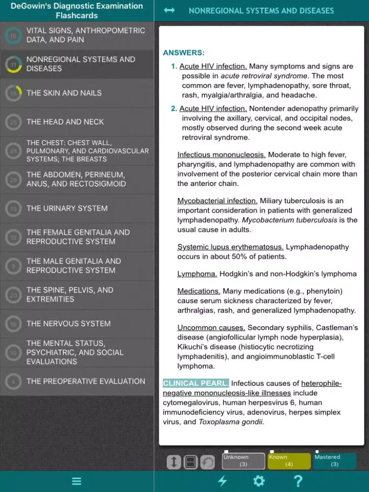 DeGowin's Diagnostic Examination Flashcards iPad  Screenshots