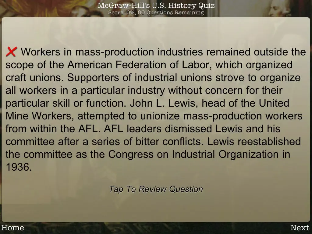 تصاویر McGraw-Hill U.S. History Quiz Set 1 iPad 