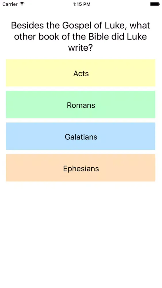 Zrzuty ekranu BibleTrivia I