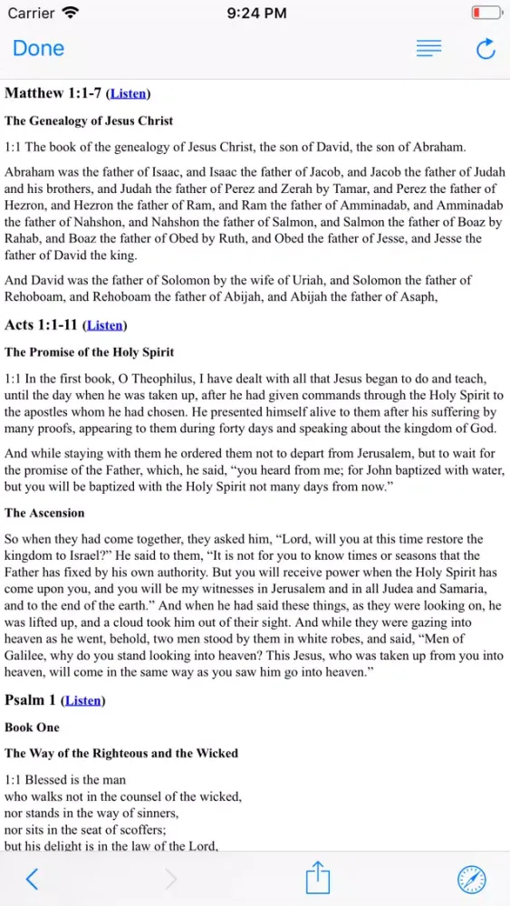 Tangkapan skrin Daily Reading
