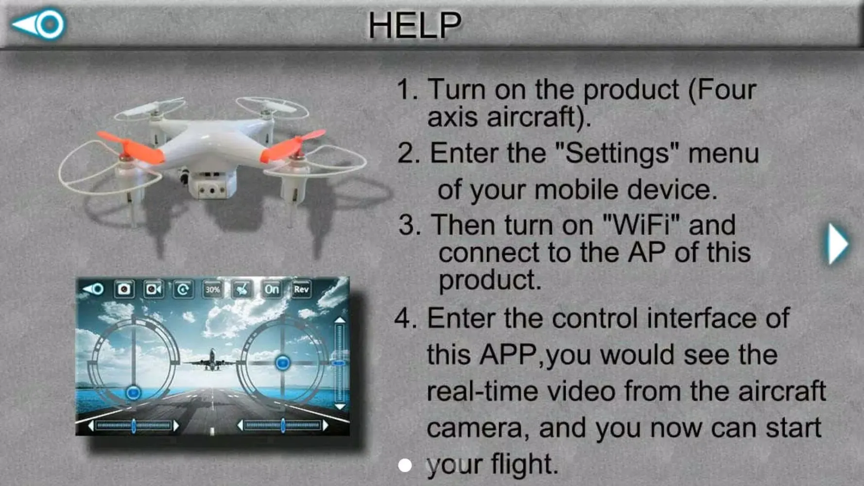 Zrzuty ekranu CX-10WiFi