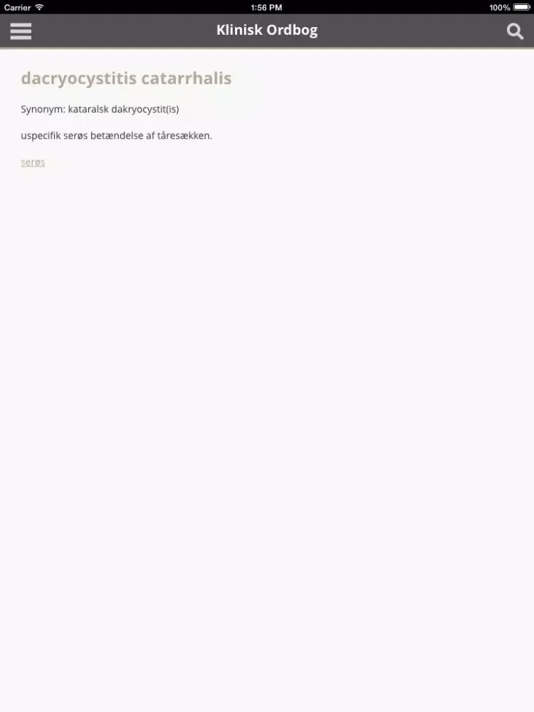 Klinisk Ordbog iPad  স্ক্রিনশট