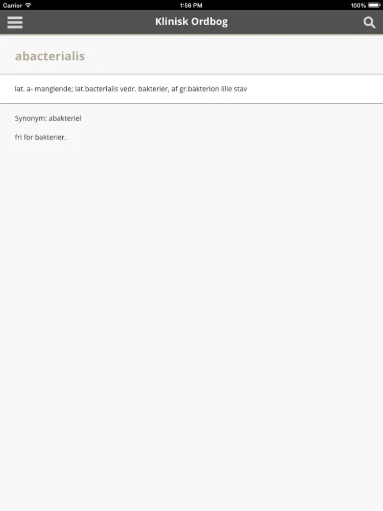 Klinisk Ordbog iPad  স্ক্রিনশট