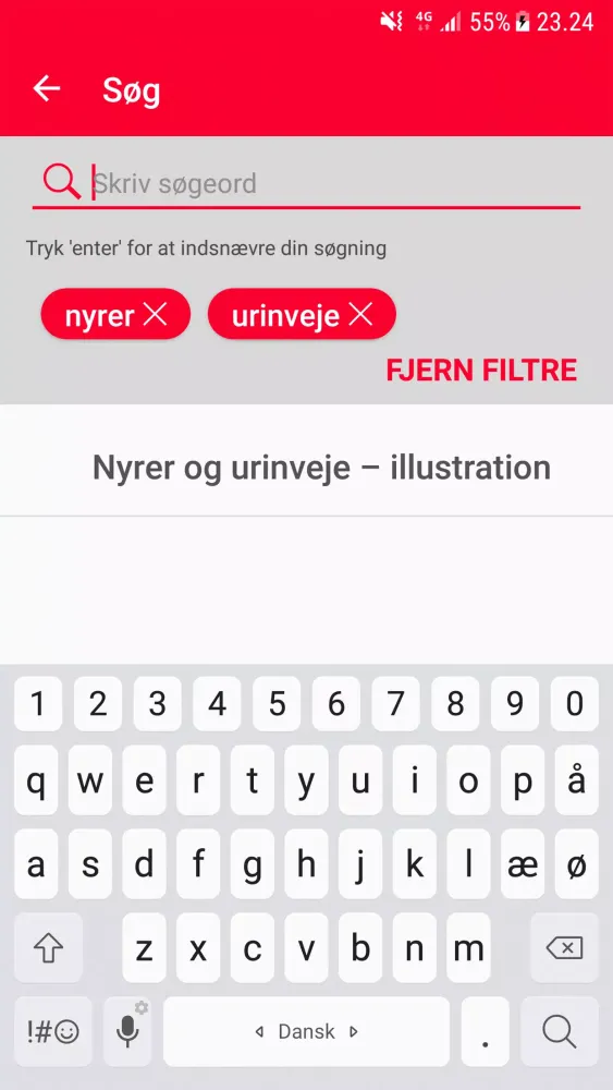 Zrzuty ekranu Sygeplejeordbogen