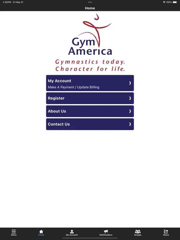 Capturas de tela do Gym America Gymnastics iPad 