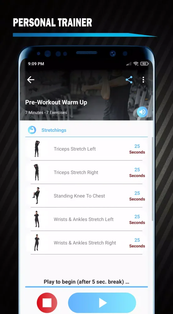 ภาพหน้าจอของ Warm Up Exercises Workout
