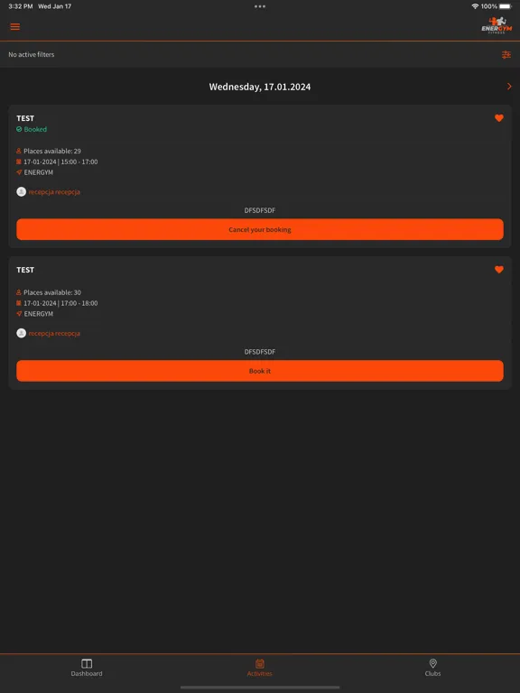 ENERGYM iPad  スクリーンショット