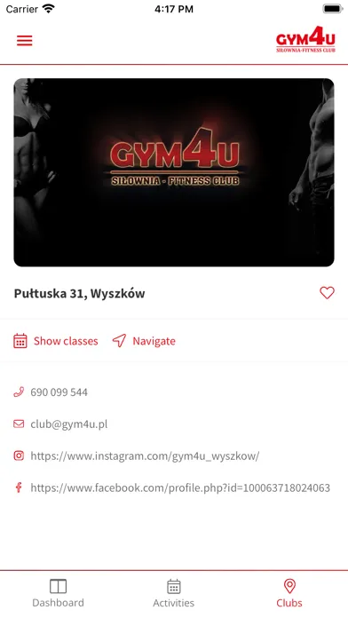ภาพหน้าจอของ Gym4U