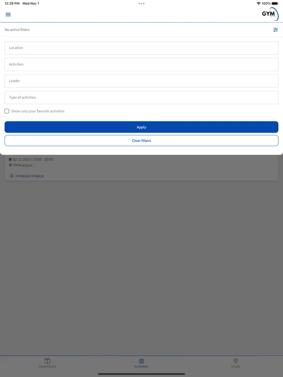 ภาพหน้าจอของ GYMnaStyk iPad 