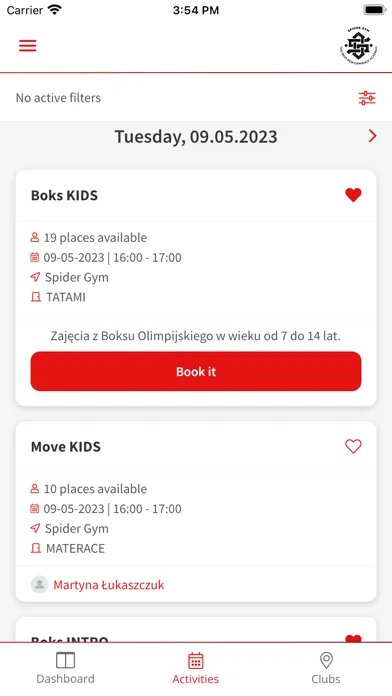 Zrzuty ekranu SpiderGym