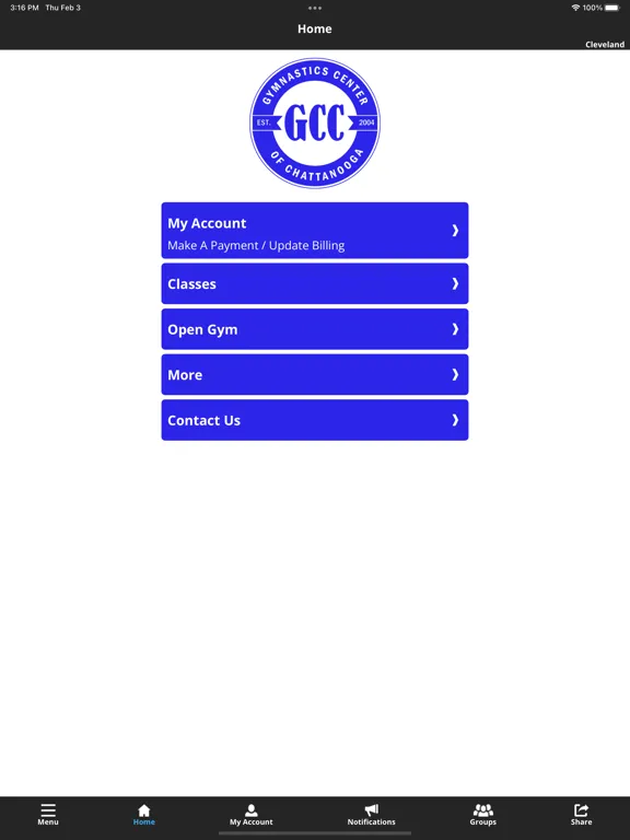 Gymnastics Center Chattanooga iPad  স্ক্রিনশট
