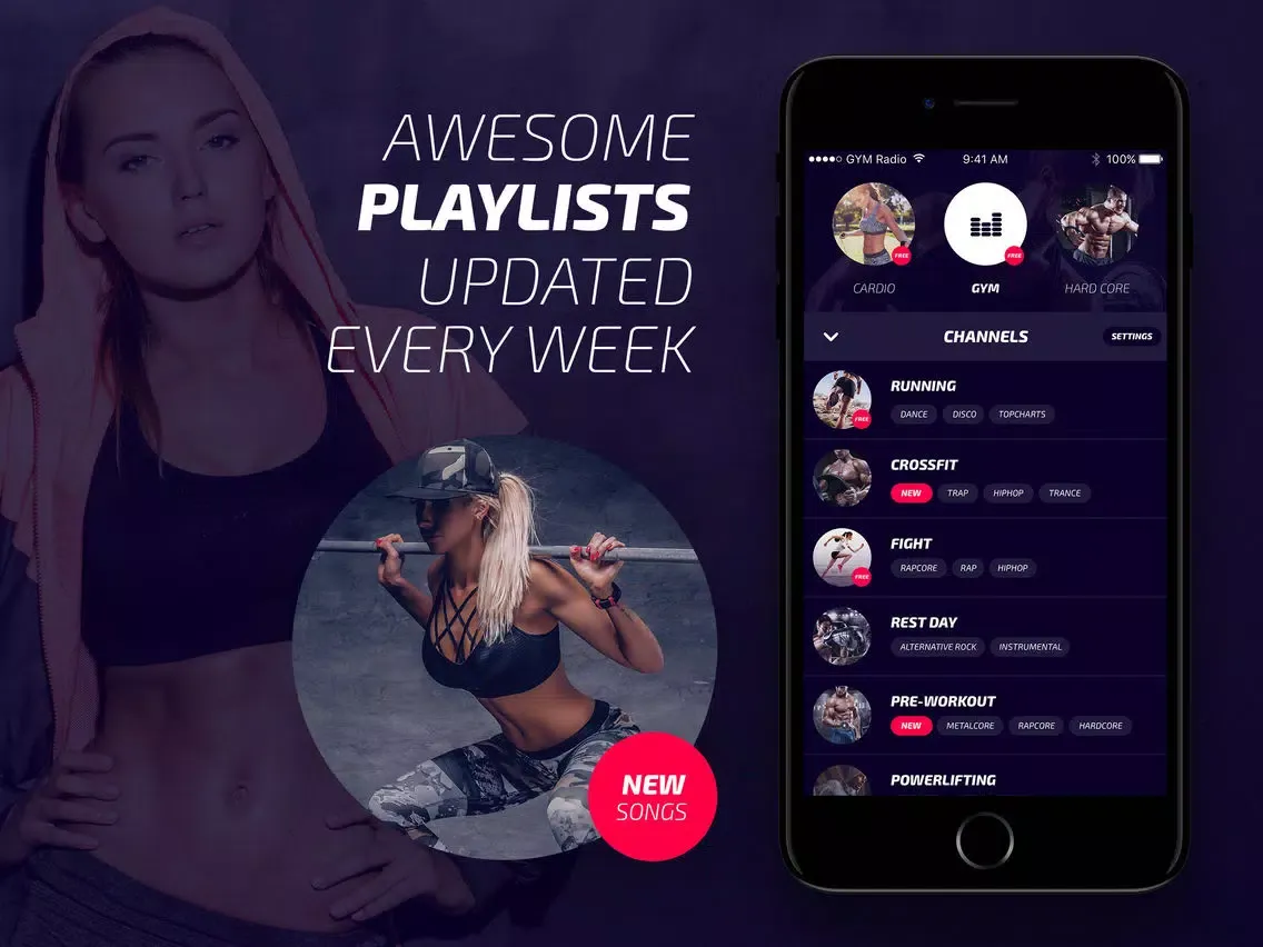 GYM Radio - Free Workout Music iPad  स्क्रीनशॉट