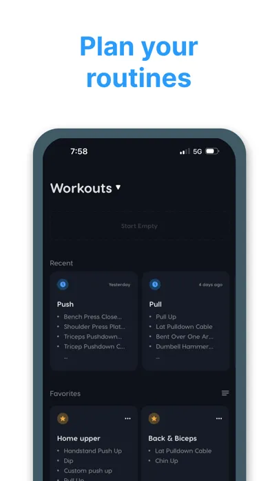 Captures d'écran de Gymsquad: Workout Planner