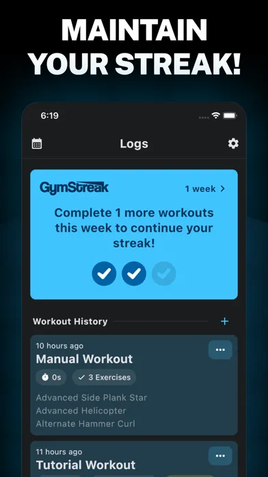 Ảnh chụp màn hình của GymStreak: Workout & Nutrition