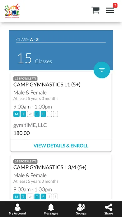 Capturas de tela do gym tiME Gymnastics