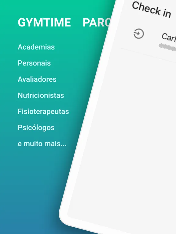 Zrzuty ekranu Gymtime Parceiros iPad 