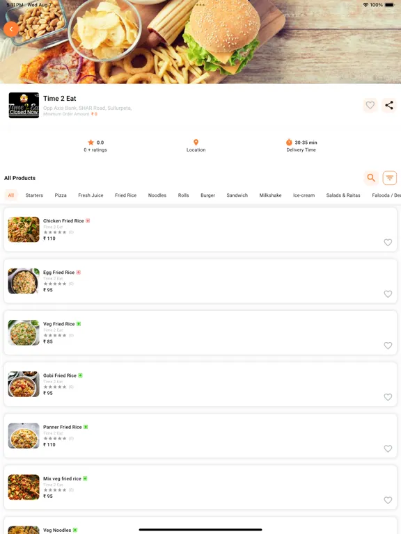 JustClick - Food & Grocery App iPad 应用截图