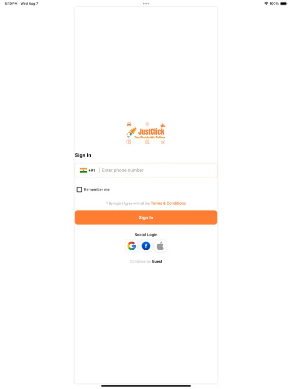 JustClick - Food & Grocery App iPad 应用截图