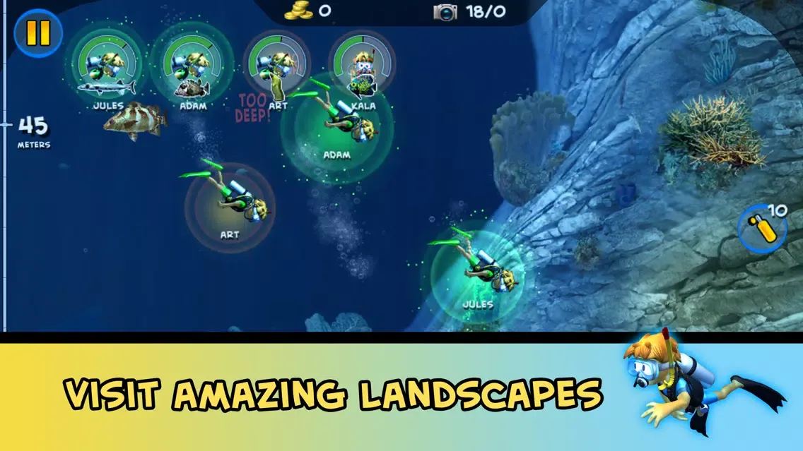 DiveMaster - Guide scuba divers in the best underwater deep sea diving adventure game, collect and share photos about ocean animals Screenshots