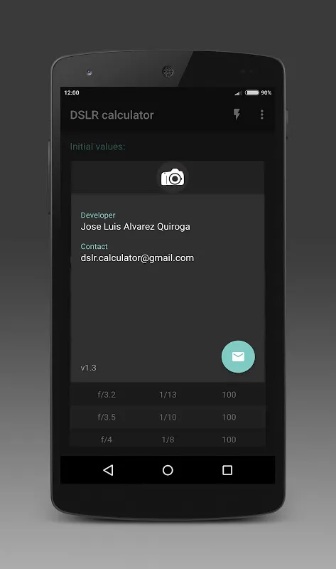 DSLR calculator Ekran Görüntüleri